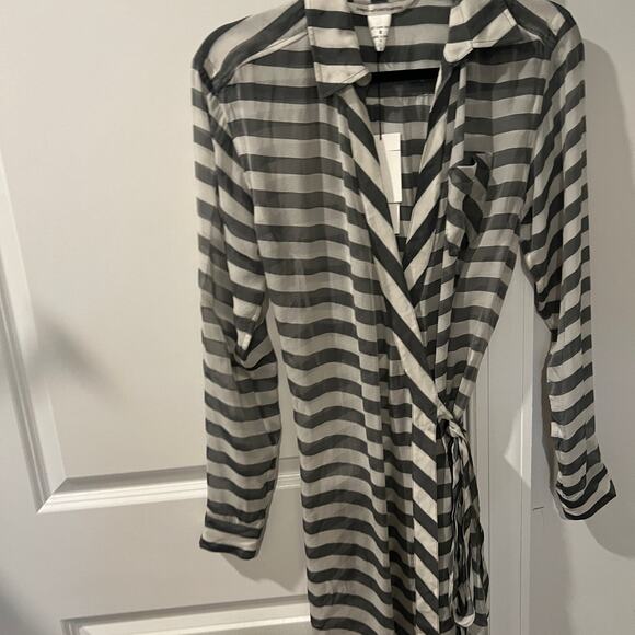 NWT $314 Diane von Furstenberg 2 DVF Silk Striped Classic Wrap Dress - Picture 3 of 7